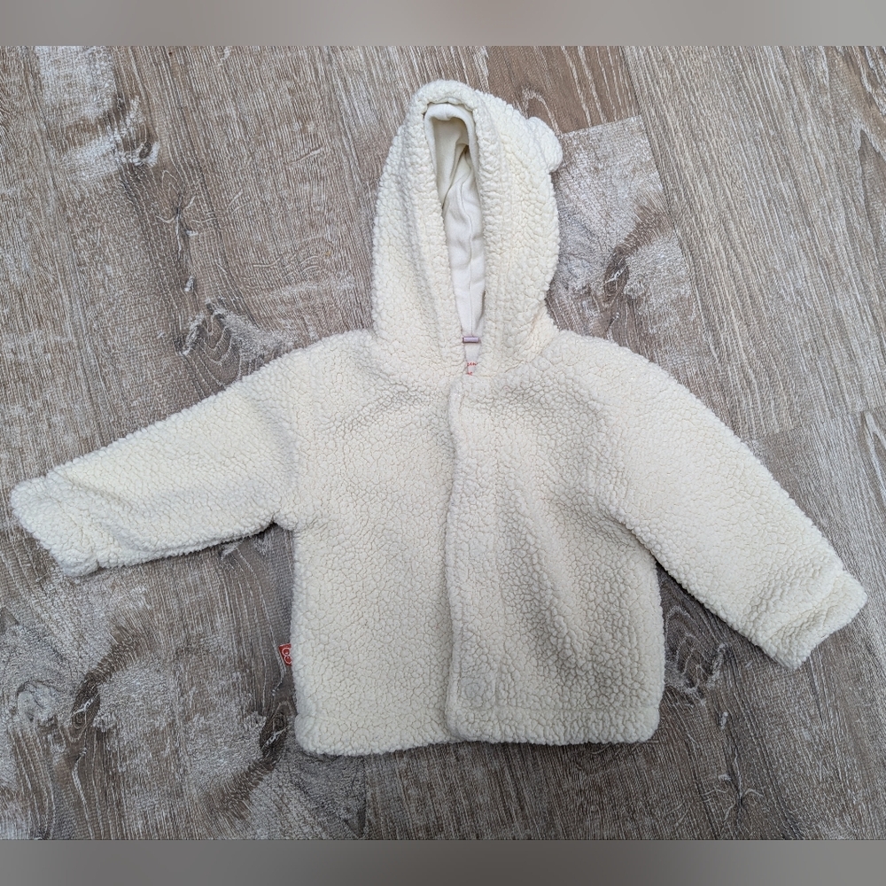 Magnificent Baby Cream Sherpa Fleece Hooded Jacket Unisex Size 6-12 Months